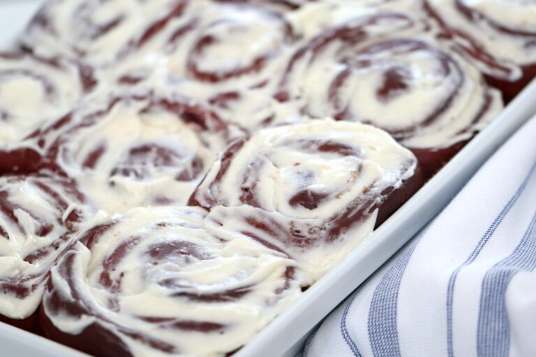 Red Velvet Cinnamon Rolls With Cream Cheese Icing