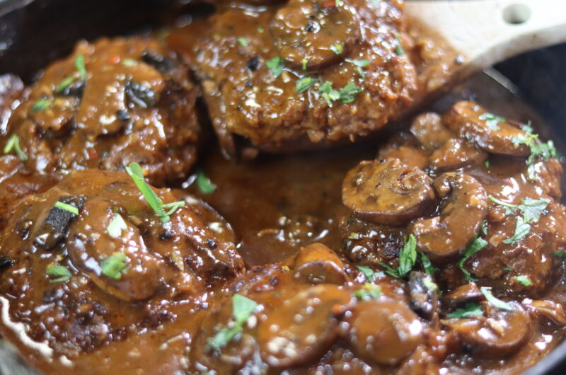The Most Flavorful Salisbury Steak with Herbed Mushroom Gravy