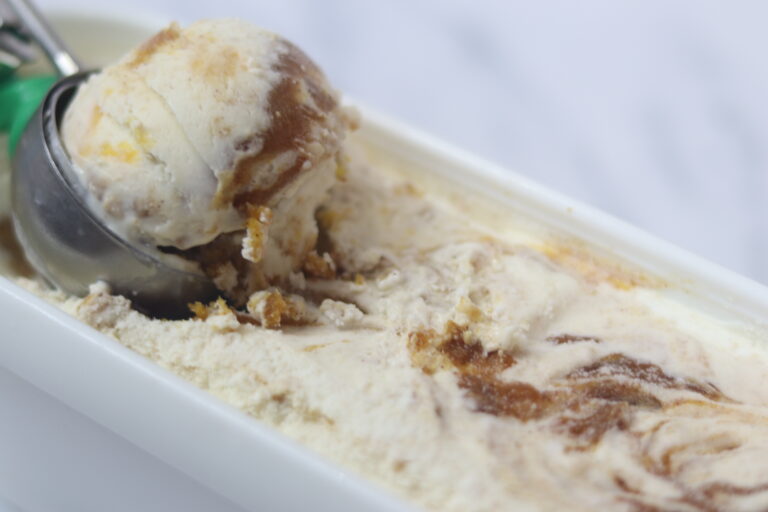 Peach Cobbler Ice Cream | Easy No Churn Recipe (With Video) Recipe for Peach Cobbler Ice cream