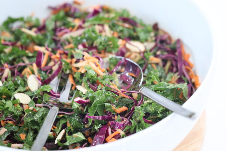 Kale Apple Slaw With The Easiest Vinaigrette (With Video)